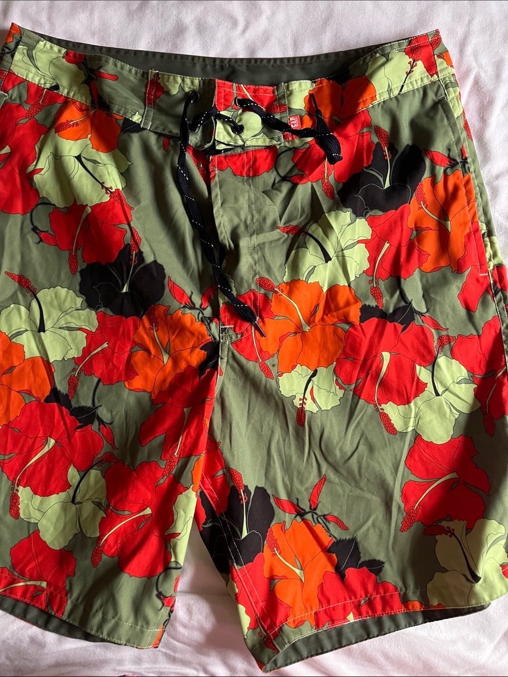 GAP Red & Olive Tropical Floral Shorts